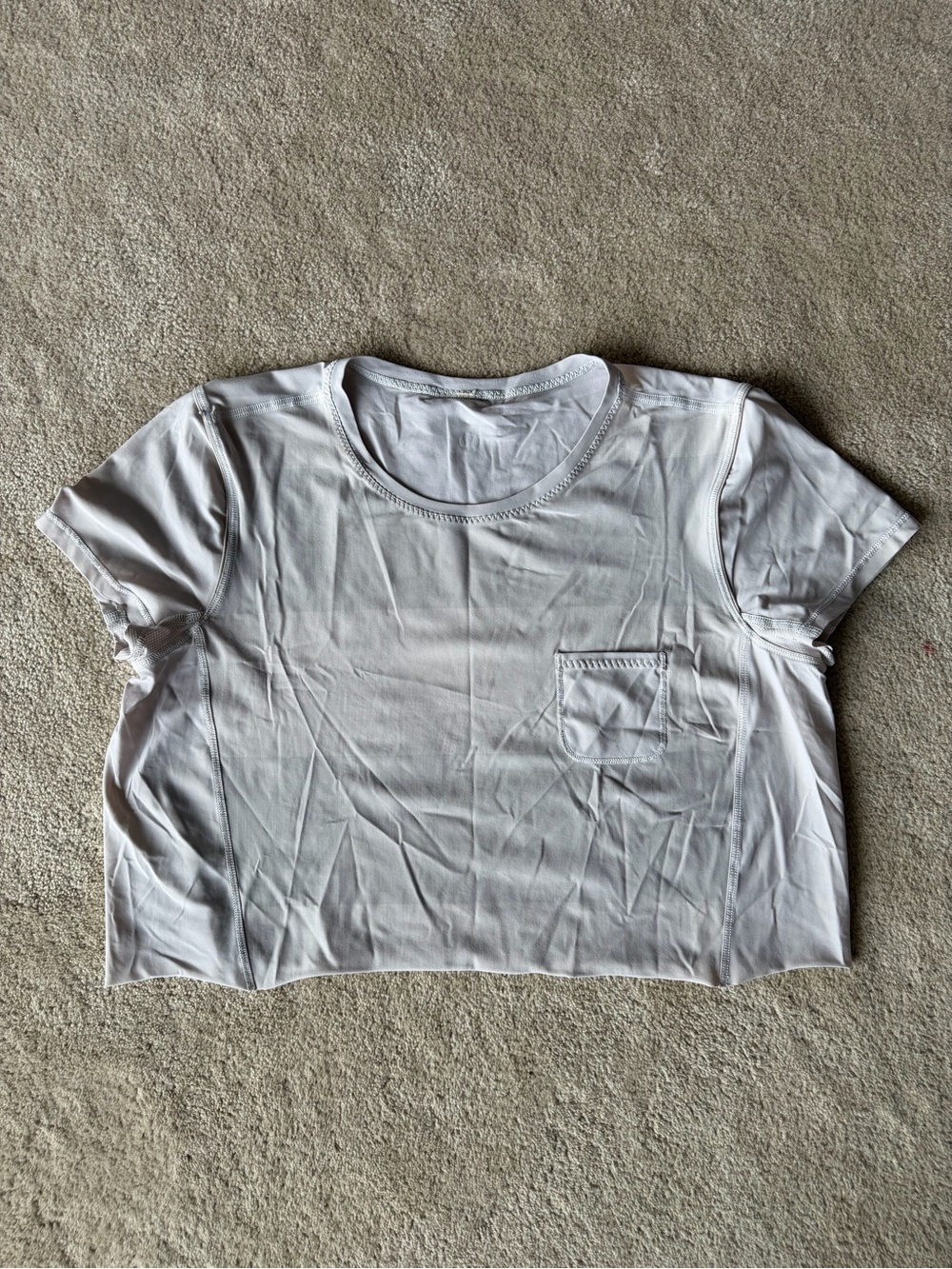 lululemon athletica White Crewneck Pocket Short Sleeve Tee